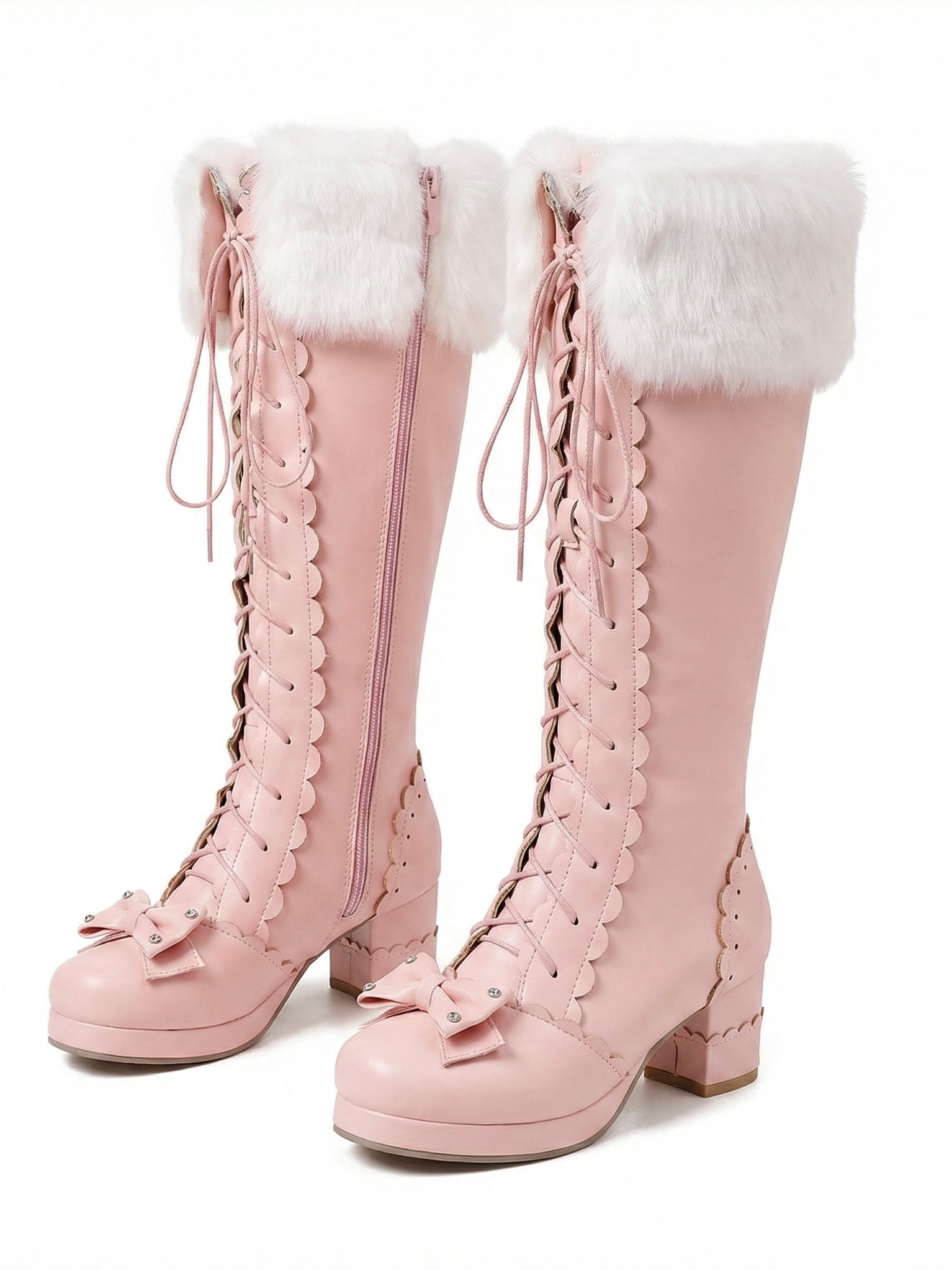 Adorable Princess Bow-Detailed Knee-High Boots