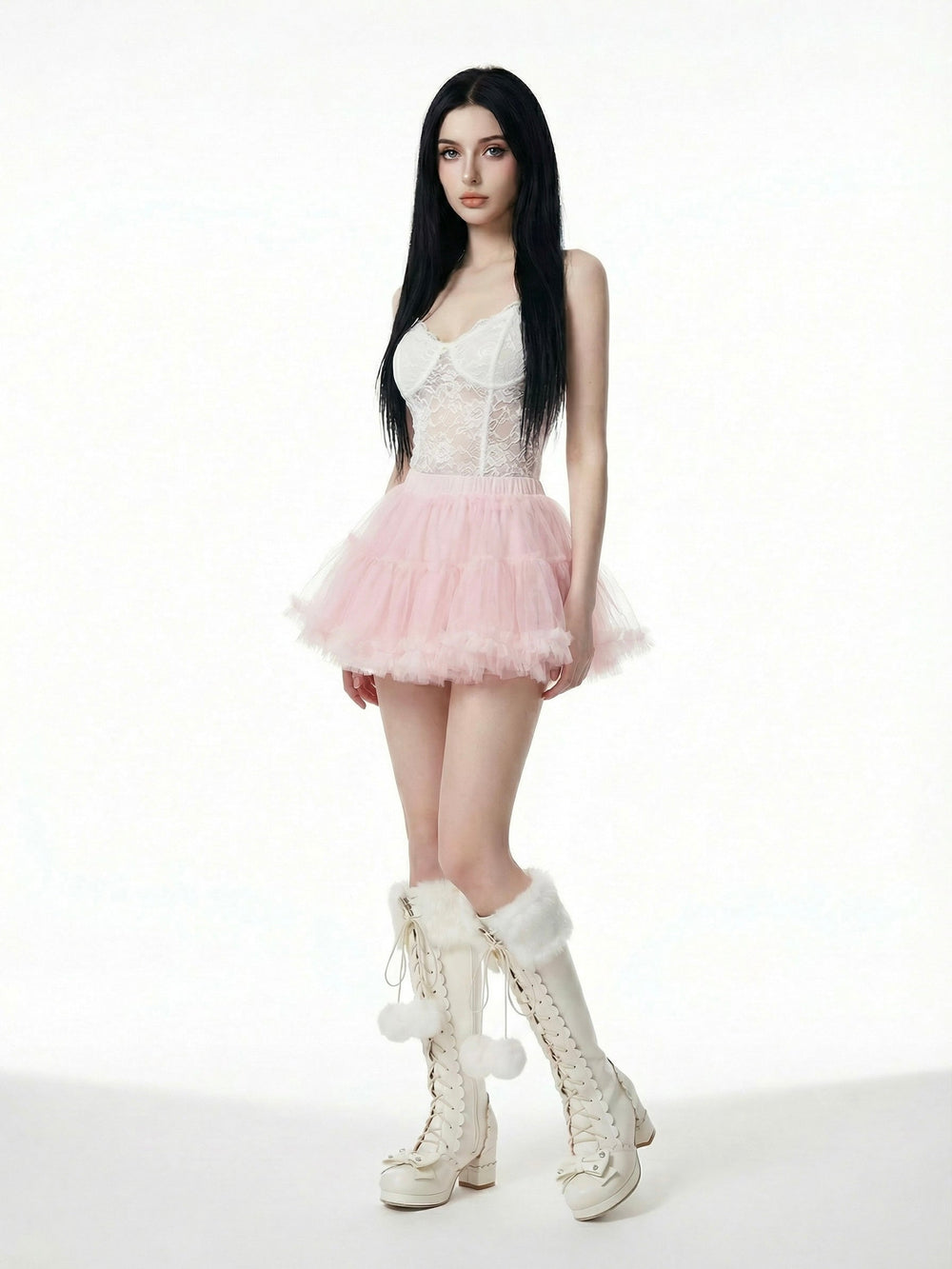 Sweetheart Fluffy Pompom Tall Boots