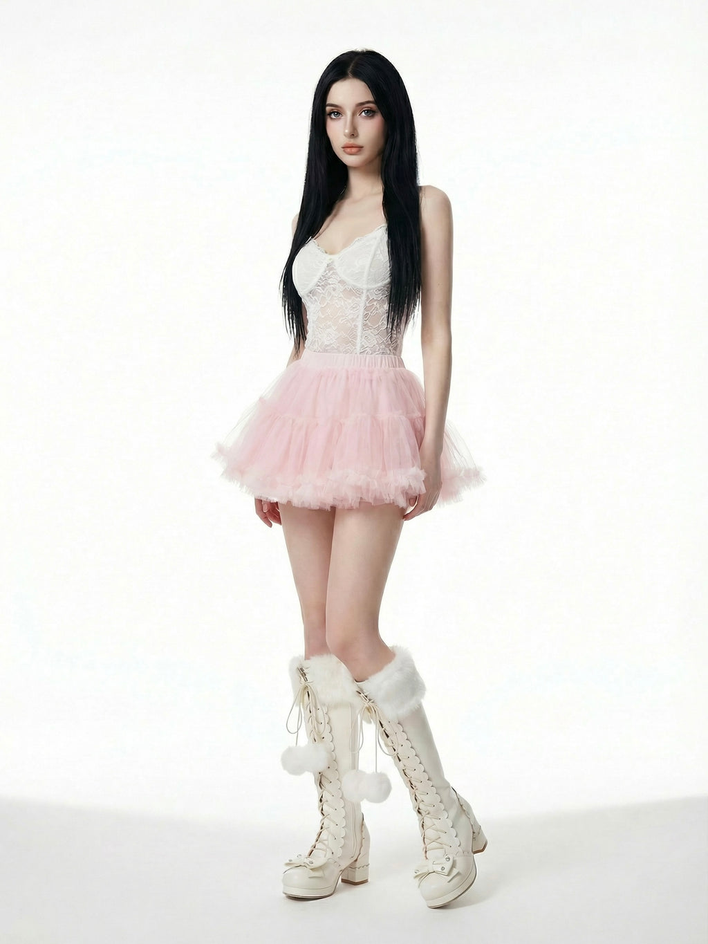 Sweetheart Fluffy Pompom Tall Boots