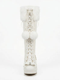 Sweetheart Fluffy Pompom Tall Boots
