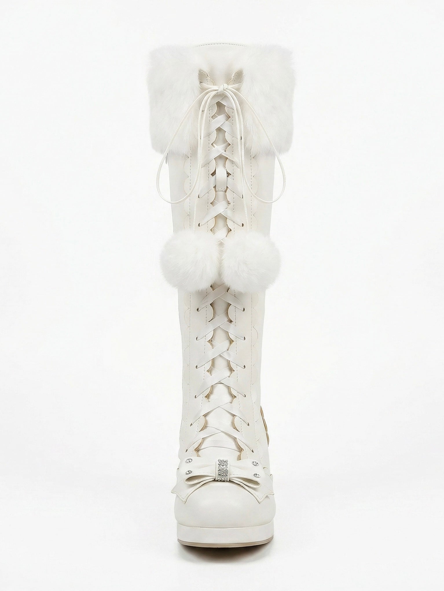 Sweetheart Fluffy Pompom Tall Boots