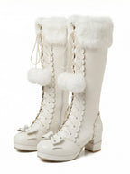 Sweetheart Fluffy Pompom Tall Boots