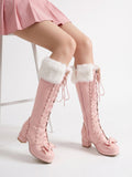 Adorable Princess Bow-Detailed Knee-High Boots
