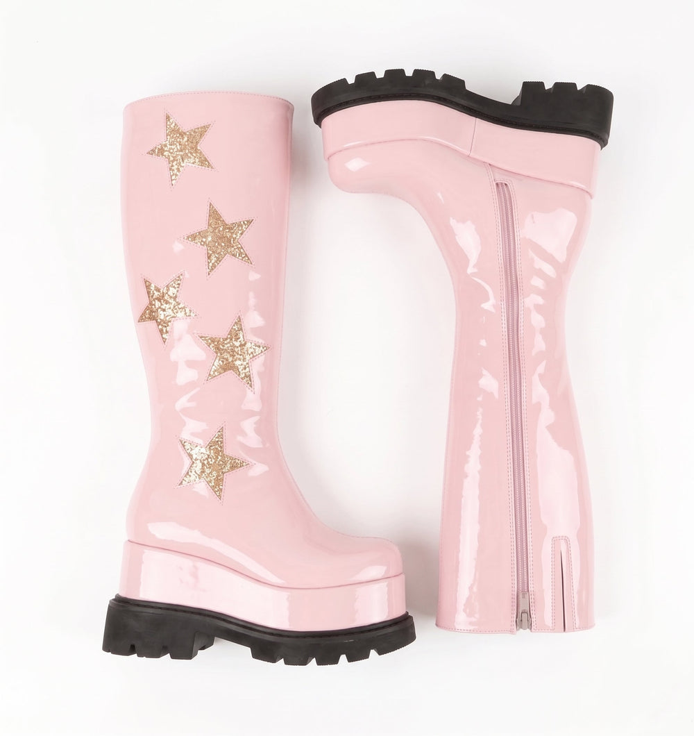 Star Princess Platform Knee-High Boots