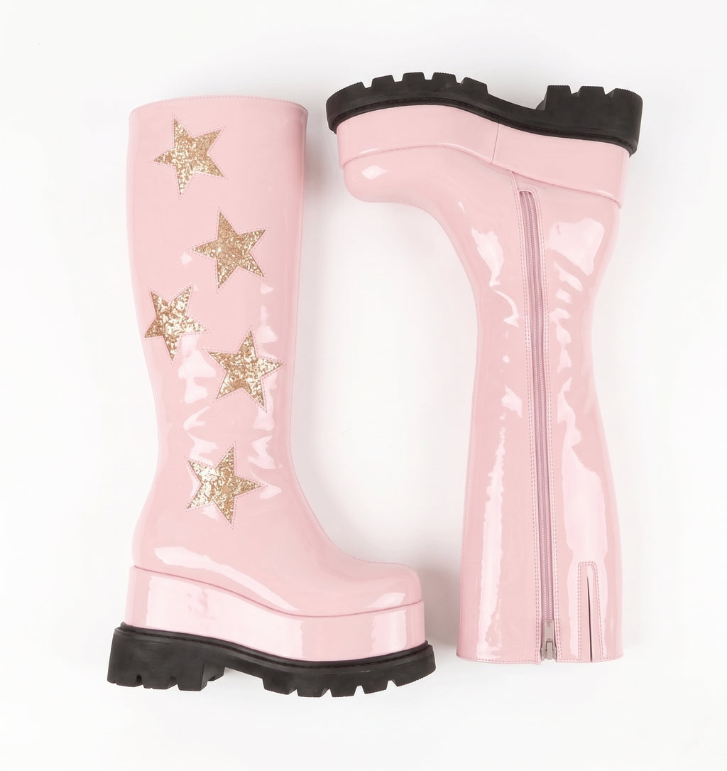 Star Princess Platform Knee-High Boots