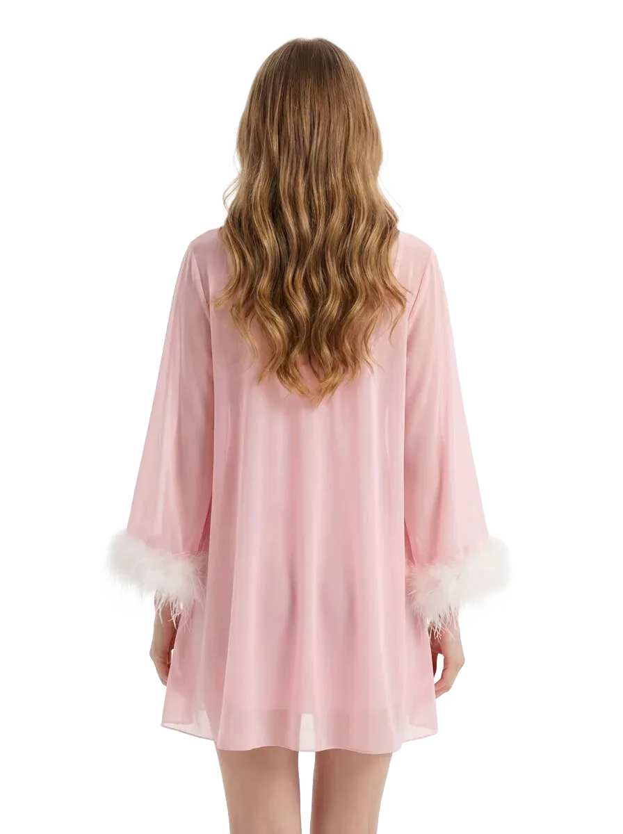 2-Piece Dreamy Coquette Romper & Robe Set - Girlgeous