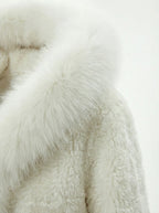Luxe White Faux Fur Hooded Cropped Coat - Girlgeous