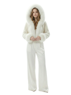 Luxe White Faux Fur Hooded Cropped Coat - Girlgeous