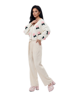 Vintage-Inspired Rose Garden 3D Applique Knit Cardigan