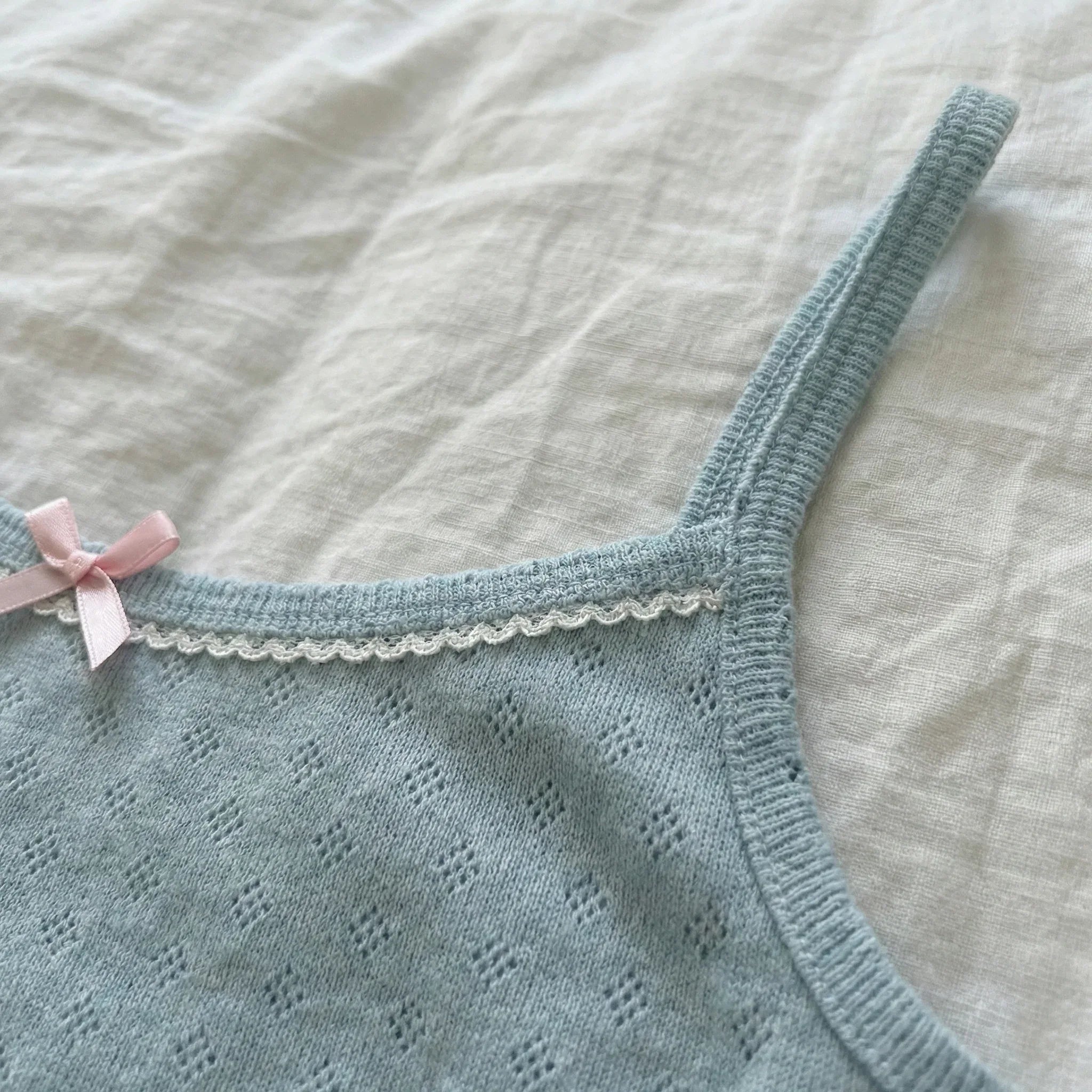 Baby Blue Ribbed Cami & Shorts Lounge Set - Girlgeous