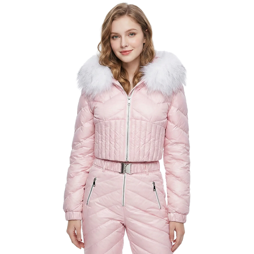 Blush Pink Quilted Two-Piece Ski Suit - Girlgeous