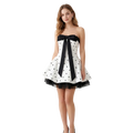 Polka Dot Dream Mini Dress – Black & White Ribbon Style - Girlgeous