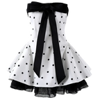 Polka Dot Dream Mini Dress – Black & White Ribbon Style - Girlgeous