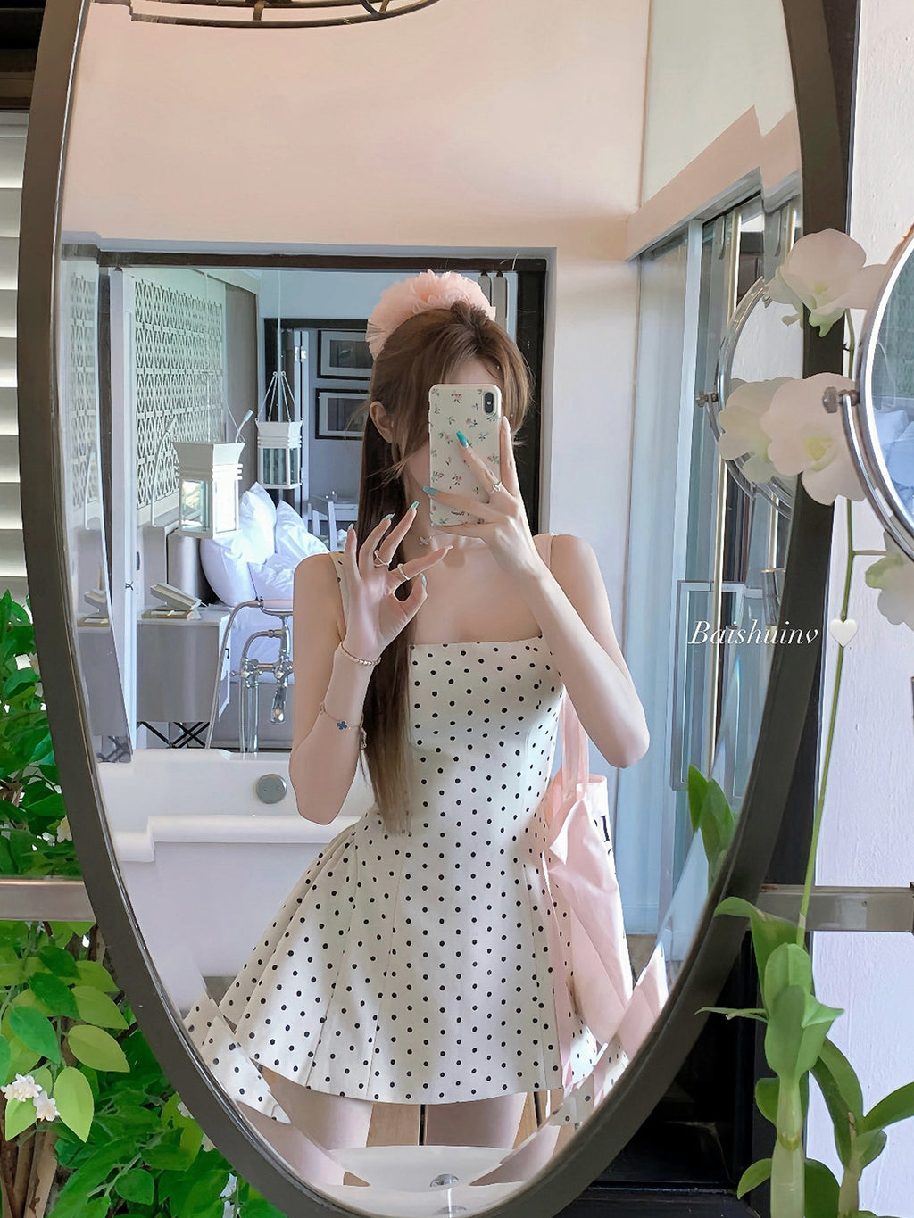 Vintage-Inspired Polka Dot Mini Dress