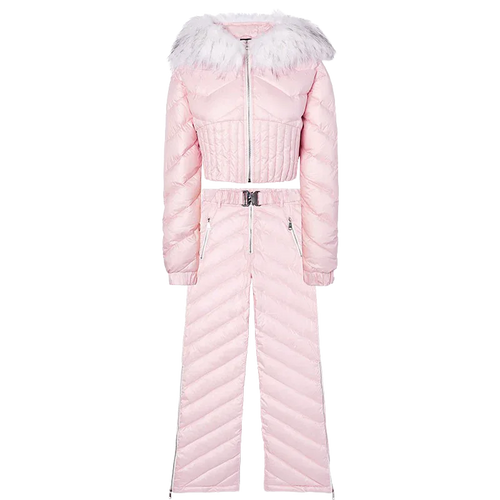 Blush Pink Quilted Two-Piece Ski Suit - Girlgeous
