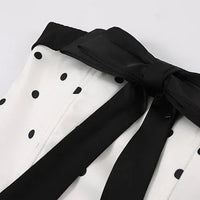 Polka Dot Dream Mini Dress – Black & White Ribbon Style - Girlgeous