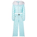 Ice Blue Quilted Two-Piece Ski Suit - Girlgeous
