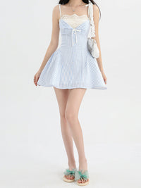 Seaside Dream Blue Striped Mini Dress