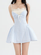 Seaside Dream Blue Striped Mini Dress