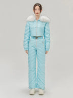 Ice Blue Quilted Two-Piece Ski Suit - Girlgeous