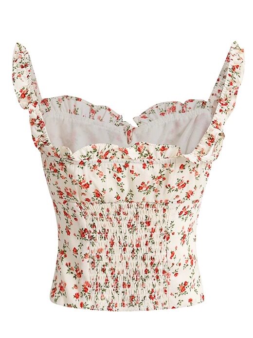 Romantic Red Rose Ditsy Floral Top